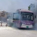 ബിഎംടിസിയുടെ ഇ-ബസിനു തീപിടിച്ചു