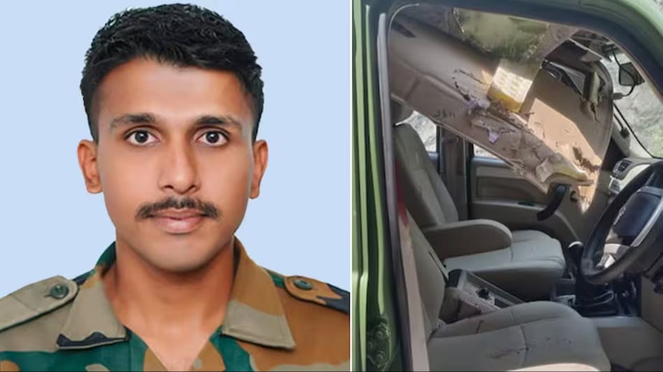 സൈനികവാഹനത്തിനു മുകളിലേക്ക് പാറക്കല്ല്‌ പതിച്ച്‌ മലയാളി സൈനികൻ മരിച്ചു