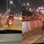 ഓടുന്ന ബൈക്കിൽ യുവതിയെ മടിയിലിരുത്തി അഭ്യാസം; പോലീസ് കേസെടുത്തു