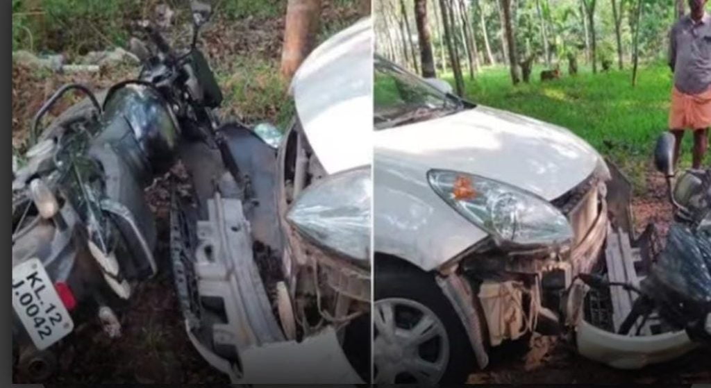 വയനാട്ടിൽ കാട്ടാന ആക്രമണം; റോഡരികിൽ നിർത്തിയിട്ട കാറും ബൈക്കും തകർത്തു