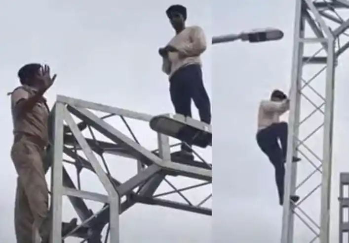 റെയില്‍വേ സ്‌റ്റേഷനില്‍ യുവാവിന്റെ ആത്മഹത്യാ ഭീഷണി