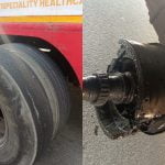 ഓടുന്നതിനിടെ കർണാടക ആർടിസി ബസിന്റെ ടയർ തെറിച്ചുവീണു