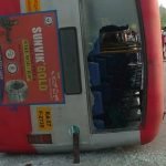 കെഎസ്ആർടിസി ബസ് മറിഞ്ഞ് അപകടം; നാല് പേർക്ക് പരുക്ക്