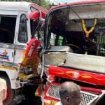 കെഎസ്ആർടിസി ബസും ടാങ്കറും കൂട്ടിയിടിച്ച് അപകടം; 20 പേർക്ക് പരുക്ക്