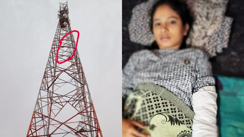 മൊബൈൽ ടവറിൽ നിന്ന് ഇരുമ്പ് വടി വീണ് കോളേജ് വിദ്യാർഥിനിക്ക് പരുക്ക്