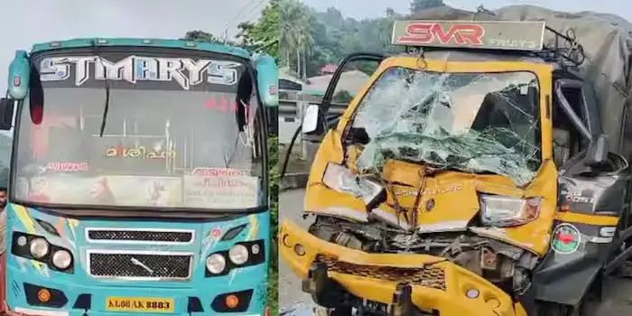 നിര്‍ത്തിയിട്ട ബസിന് പിന്നിലേക്ക് പിക്കപ്പ് ഇടിച്ച്‌ കയറി ഡ്രൈവര്‍ മരിച്ചു