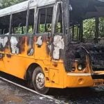 സ്‌കൂള്‍ ബസിന് തീപിടിച്ചു; ഒഴിവായത് വൻ ദുരന്തം