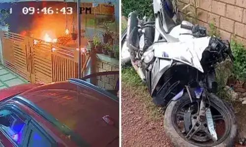 ബൈക്കുകള്‍ കൂട്ടിയിടിച്ച്‌ തീപിടിച്ചു; യുവാവ് മരിച്ചു
