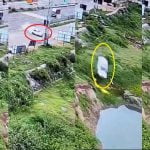 ബെംഗളൂരു – മൈസൂരു ഹൈവേയിൽ കാർ വെള്ളക്കെട്ടിലേക്ക് മറിഞ്ഞ് അപകടം