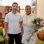 രാഹുൽ ​ഗാന്ധിയുമായി കൂടിക്കാഴ്ച നടത്തി മുഖ്യമന്ത്രി സിദ്ധരാമയ്യ