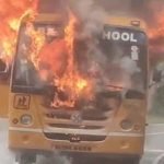 എറണാകുളം കുണ്ടന്നൂരില്‍ സ്‌കൂള്‍ ബസിന് തീപിടിച്ചു