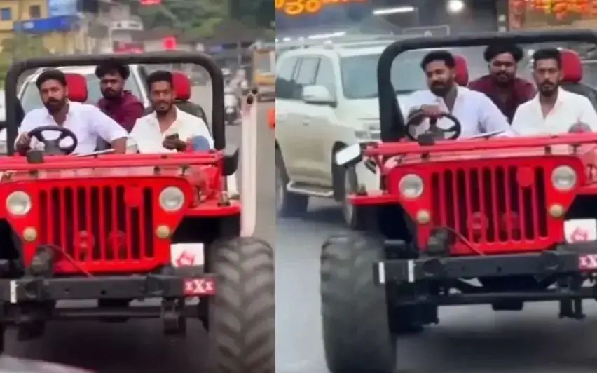 ആകാശ് തില്ലങ്കേരിയുടെ ജീപ്പ് റൈഡ്: വാഹന ഉടമയ്‌ക്കെതിരെ ഒമ്പത് കേസും 45,500 രൂപ പിഴയും ചുമത്തി