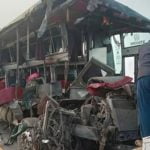 ബസ് ടാങ്കറുമായി കൂട്ടിയിടിച്ചു; 18 മരണം, നിരവധി പേര്ക്ക് പരുക്ക്