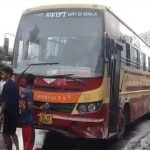 ഓടിക്കൊണ്ടിരുന്ന കെഎസ്ആര്ടിസി ബസിന് തീ പിടിച്ചു