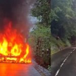 താമരശ്ശേരി ചുരത്തിൽ ഓടുന്ന കാറിന് തീപിടിച്ചു