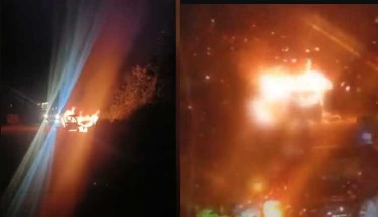 ഇടുക്കിയിൽ ഓടിക്കൊണ്ടിരുന്ന കാറിന് തീപിടിച്ച് ഒരാൾ മരിച്ചു