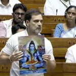 ‘ശിവന്‍റെ അഭയമുദ്രയാണ് കോണ്‍ഗ്രസിന്‍റെ ചിഹ്നം’; സഭയില്‍ ശിവന്റെ ചിത്രം ഉയര്‍ത്തി രാഹുല്‍ ഗാന്ധി