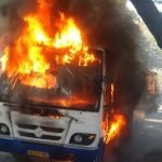 എംജി റോഡിൽ ഓടിക്കൊണ്ടിരുന്ന ബിഎംടിസി ബസിന് തീപിടിച്ചു