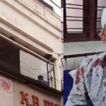 കാല്‍നട യാത്രികന്റെ തലയിലേക്ക് കെട്ടിടത്തിന്റെ കൂറ്റന്‍ ജനല്‍ ചില്ല് തകര്‍ന്നു വീണു