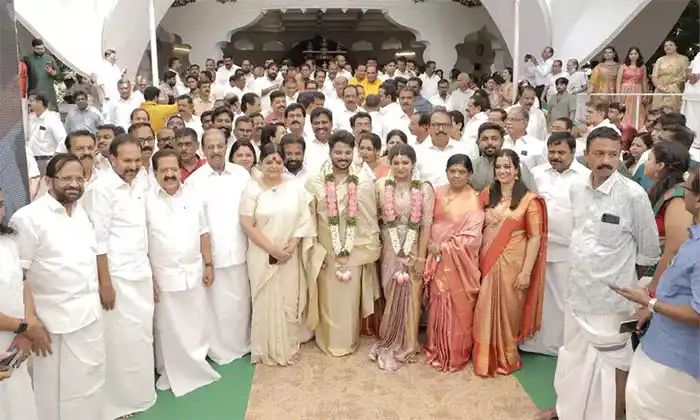 കെ സുധാകരന്‍ എംപിയുടെ മകന്‍ വിവാഹിതനായി