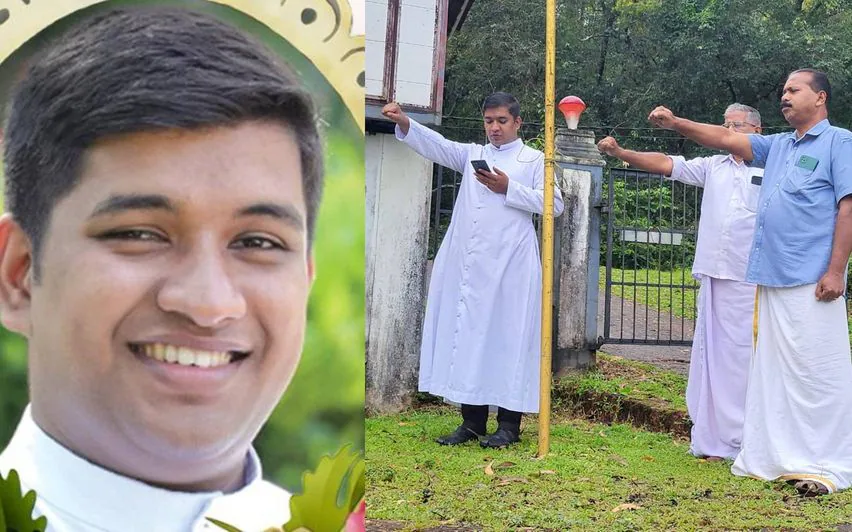 പതാക ഉയർത്തിയ കൊടിമരം മാറ്റുന്നതിനിടെ വൈദ്യുതി ലൈനില്‍ തട്ടി യുവവൈദികന് ദാരുണാന്ത്യം