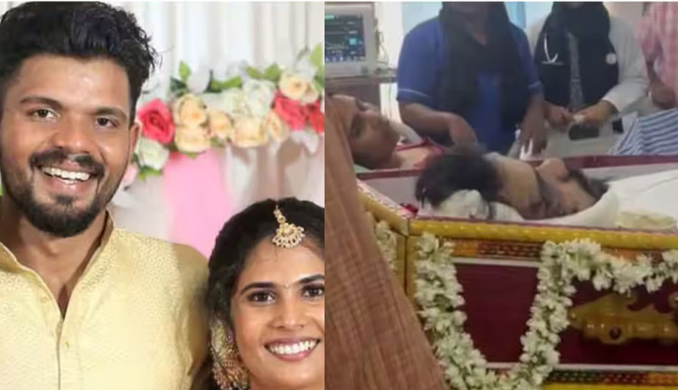 ജെൻസന് അന്ത്യചുംബനം നൽകി ശ്രുതി; കണ്ണീരോടെ കേരളം