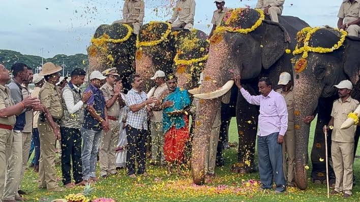 ദസറ ആനകൾക്കൊപ്പം സെൽഫി എടുക്കുന്നത് വിലക്കണമെന്ന് ആവശ്യം