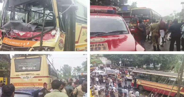 കൂത്താട്ടുകുളത്ത് വാഹനാപകടം; ആറ് വാഹനങ്ങള് കൂട്ടിയിടിച്ചു, 35 പേര്ക്ക് പരുക്ക്, ഒരു യുവതിയുടെ നില ഗുരുതരം