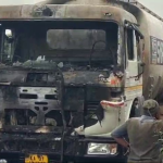 സ്പിരിറ്റ് കയറ്റി പോവുകയായിരുന്ന ടാങ്കർ ട്രക്കിന് തീപിടിച്ചു