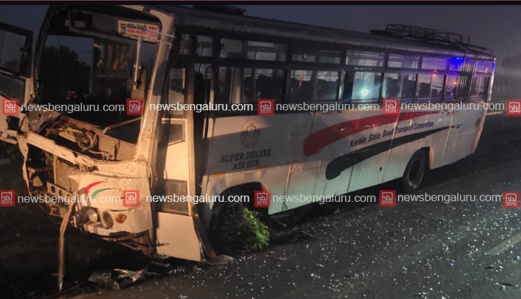 കേരള ആർടിസി ബസ് മദ്ദൂരില്‍ ഡിവൈഡറിലിടിച്ച് ഡ്രൈവർ മരിച്ചു