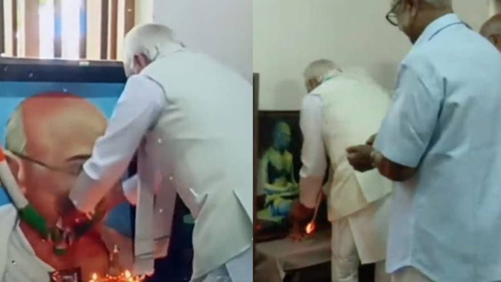 ഗവര്ണര് ആരിഫ് മുഹമ്മദ് ഖാന്റെ ഷാളില് തീപടര്ന്നു