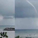 വിഴിഞ്ഞം തീരക്കടലില്‍ അപൂര്‍വ ജലസ്തംഭം ദൃശ്യമായി