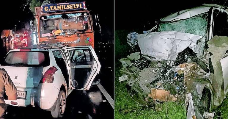 പാലക്കാട് കാറും ലോറിയും കൂട്ടിയിടിച്ച് അഞ്ച് യുവാക്കൾ മരിച്ചു