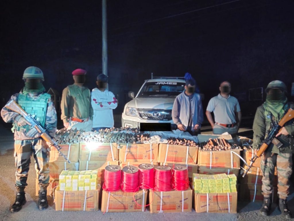 മിസോറാം അതിർത്തിയിൽ വൻതോതിൽ സ്‌ഫോടക ശേഖരം പിടിച്ചെടുത്തു