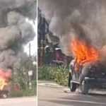 ഓടിക്കൊണ്ടിരുന്ന കാറിന് തീപിടിച്ചു; യാത്രക്കാര്‍ രക്ഷപെട്ടു