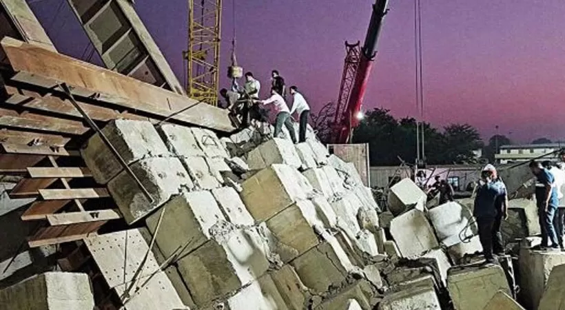 ഗുജറാത്തില്‍ ബുള്ളറ്റ് ട്രെയിന്‍ പദ്ധതിക്കായി നിര്‍മിക്കുന്ന പാലം തകര്‍ന്നു; നിരവധി തൊഴിലാളികൾക്ക് പരുക്ക്