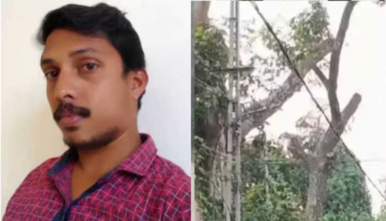 മരം മുറിക്കാൻ റോഡിന് കുറുകെ കെട്ടിയ കയർ കഴുത്തിൽ കുരുങ്ങി ബൈക്ക് യാത്രികന് ദാരുണാന്ത്യം