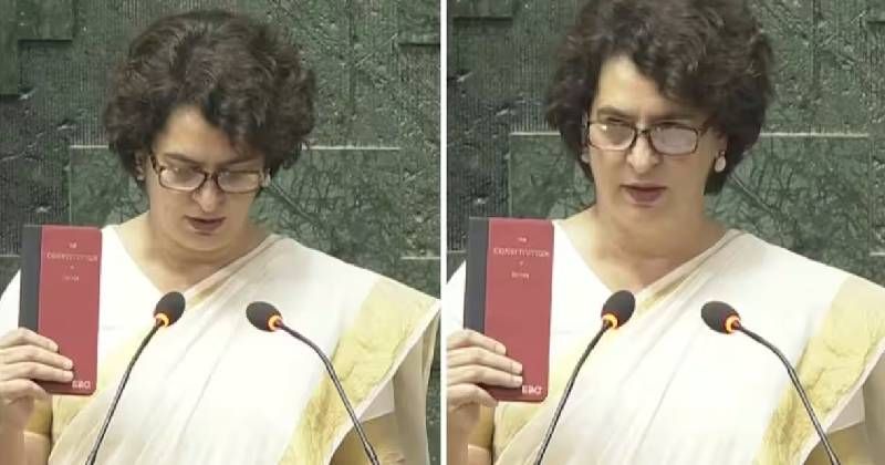 കേരളീയ വേഷത്തില്‍ പ്രിയങ്ക ഗാന്ധി വയനാട് എംപിയായി സത്യപ്രതിജ്ഞ ചെയ്തു