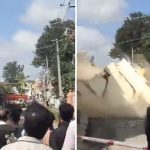 നവീകരണ പ്രവൃത്തിക്കിടെ മൂന്നുനില കെട്ടിടം നിലം പതിച്ചു; വിഡിയോ