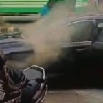 ഓടിക്കൊണ്ടിരുന്ന ബിഎംഡബ്ല്യു കാറിന് തീപിടിച്ചു