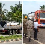 കാർവാറിൽ നിന്ന് കൊച്ചിയിലേക്ക് പോയ ഗ്യാസ് ടാങ്കറിൽ നിന്ന് ആസിഡ് ചോർച്ച