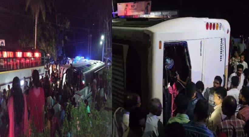 തിരുവനന്തപുരത്ത് ടൂറിസ്റ്റ് ബസ് മറിഞ്ഞുണ്ടായ അപകടത്തില്‍ ഒരു മരണം; കുട്ടികളടക്കം നിരവധിപേർക്ക് പരുക്ക്