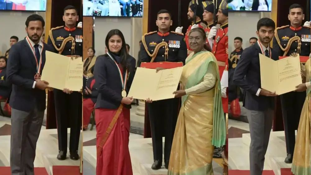 ആദരവേറ്റുവാങ്ങി അഭിമാന താരങ്ങള്‍; ഖേല്‍രത്ന അവാര്‍ഡുകള്‍ സമ്മാനിച്ച്‌ രാഷ്‌ട്രപതി