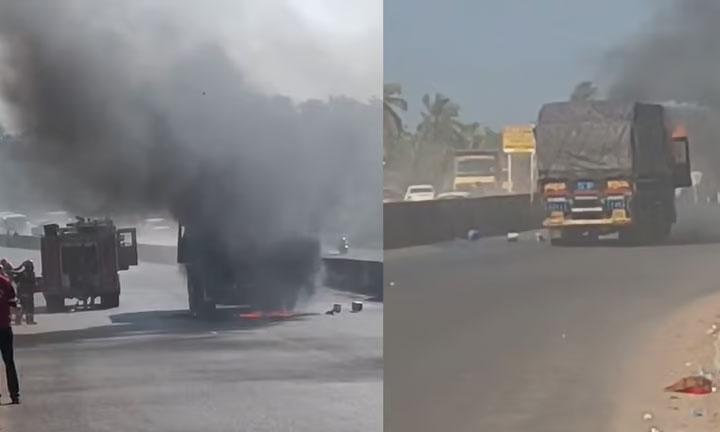 കണ്ണൂരില് ഓടിക്കൊണ്ടിരുന്ന ലോറിക്ക് തീപ്പിടിച്ചു