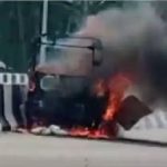 ഓടിക്കൊണ്ടിരുന്ന ഓട്ടോ പൂര്‍ണ്ണമായും കത്തി നശിച്ചു