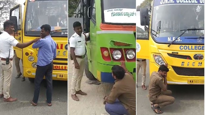 അനാവശ്യമായി ഹോൺ മുഴക്കി; ബസ് ഡ്രൈവർക്ക് അതേ രീതിയിലുള്ള ശിക്ഷ നൽകി ട്രാഫിക് പോലീസ്