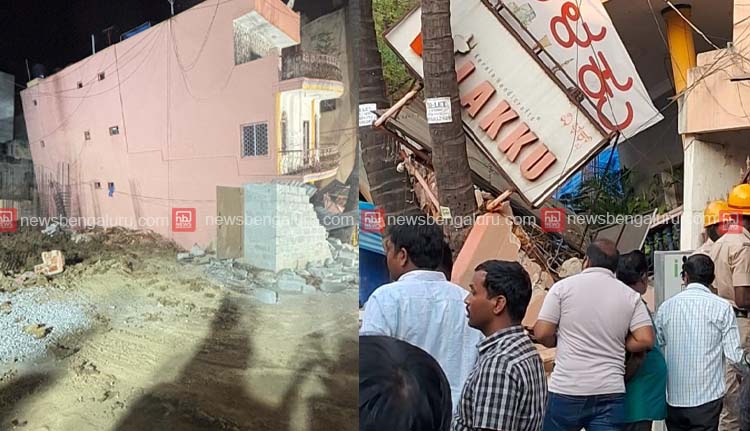 ബെംഗളൂരുവിൽ മലയാളിയുടെ കട ഉൾപ്പെടെയുള്ള നാലുനില കെട്ടിടം നിന്ന നിൽപ്പിൽ ചെരിഞ്ഞു; ജീവനക്കാരും താമസക്കാരും രക്ഷപ്പെട്ടത് തലനാഴിരക്ക്