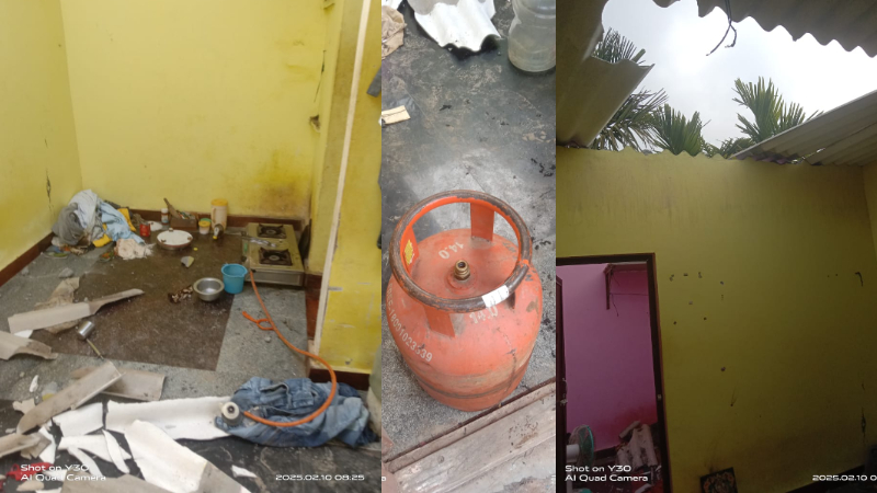 പാചകവാതക സിലിണ്ടർ പൊട്ടിത്തെറിച്ച് അപകടം; രണ്ട് പേർക്ക് പൊള്ളലേറ്റു