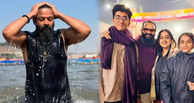 മഹാകുംഭമേളയില് എത്തി സ്നാനം ചെയ്ത് ജയസൂര്യ