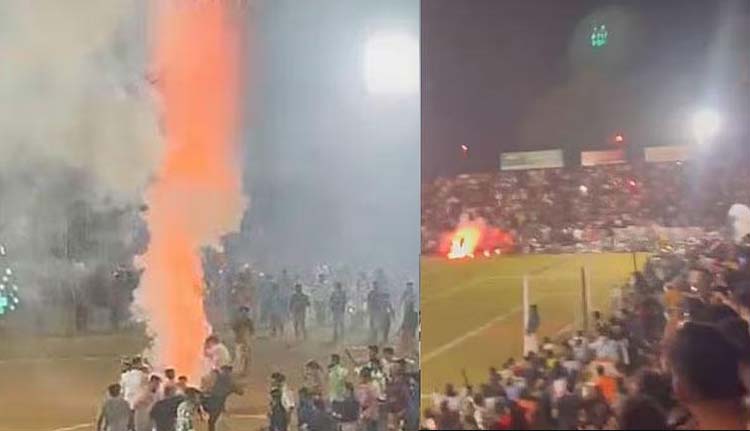മലപ്പുറത്ത് ഫുട്‌ബോള്‍ മത്സരത്തിനിടെ നടത്തിയ കരിമരുന്ന് പ്രയോഗത്തില്‍ നിരവധി പേര്‍ക്ക് പരുക്ക്